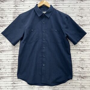 Orvis Blue Button-Down Short Sleeve Shirt Men's M Classic Collection Lightweight